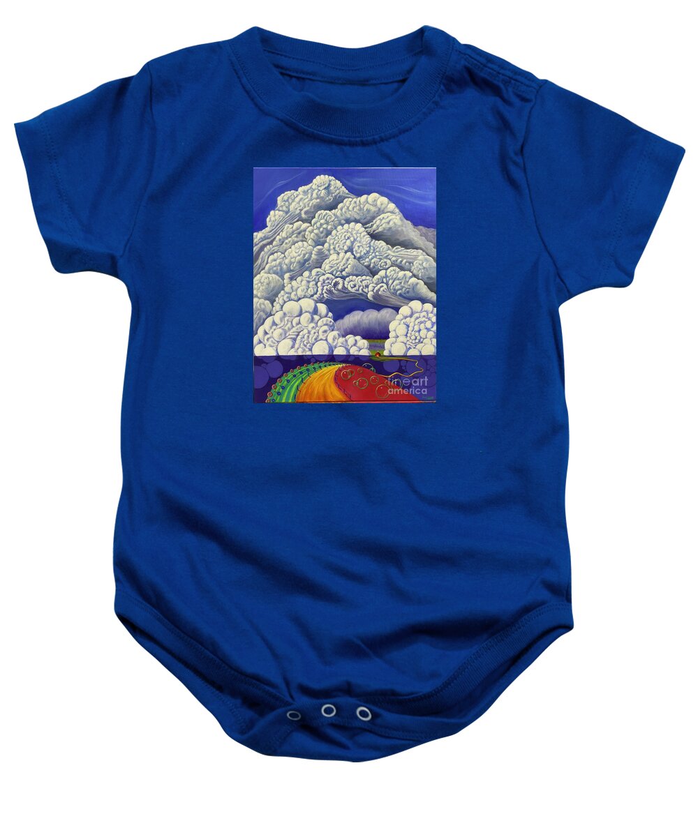 Clouds Baby Onesie featuring the painting Imagine This #1 by Dorsey Northrup