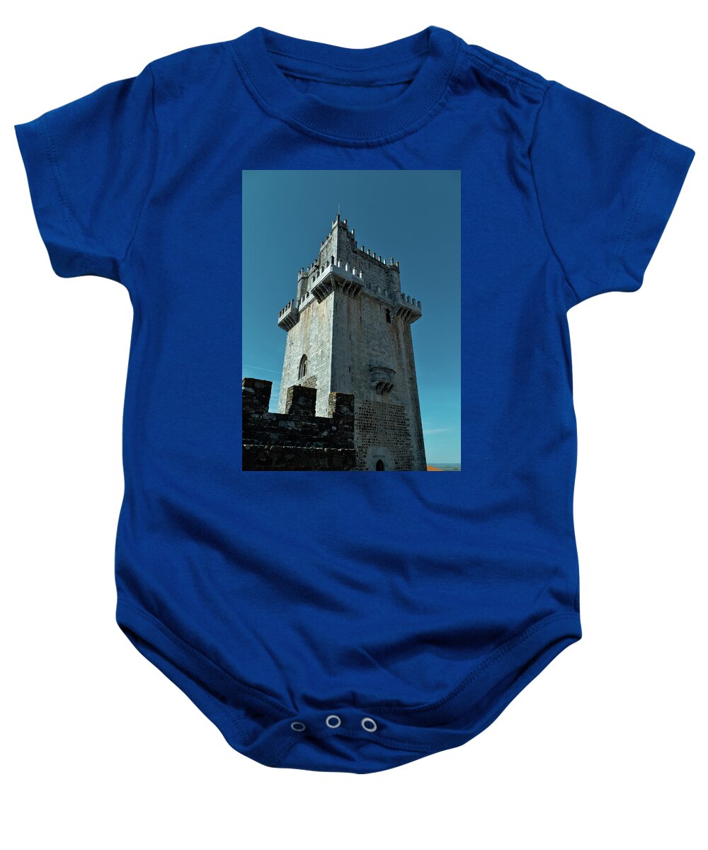 Beja Baby Onesie featuring the photograph Keep Tower of the Medieval Castle of Beja - Alentejo by Angelo DeVal
