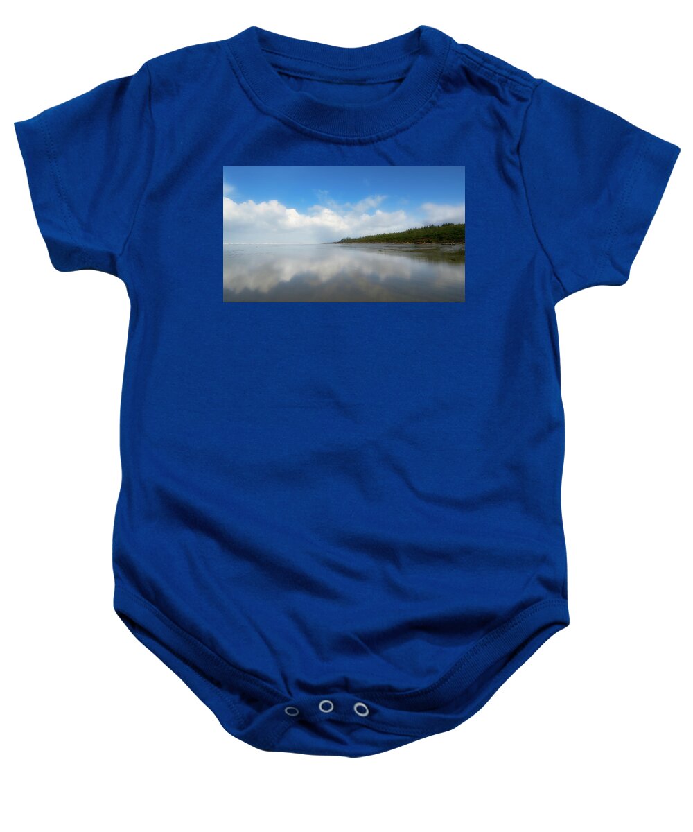 Tofino Baby Onesie featuring the photograph Land and Sea Near Green Point by Allan Van Gasbeck