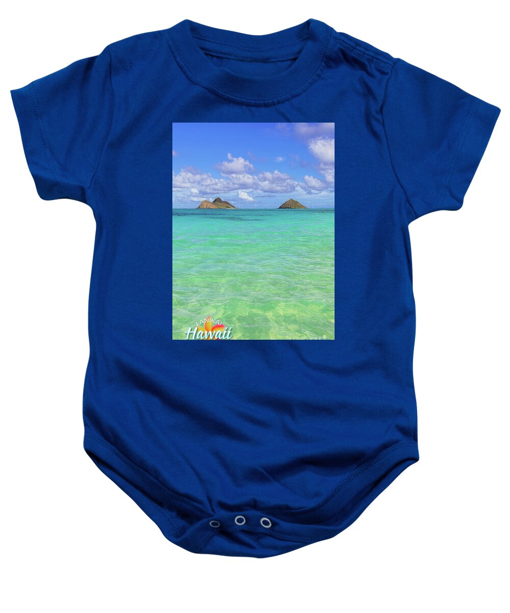 Post Card Baby Onesie featuring the photograph Lanikai Beach Crystal Clear Water post Card by Aloha Art