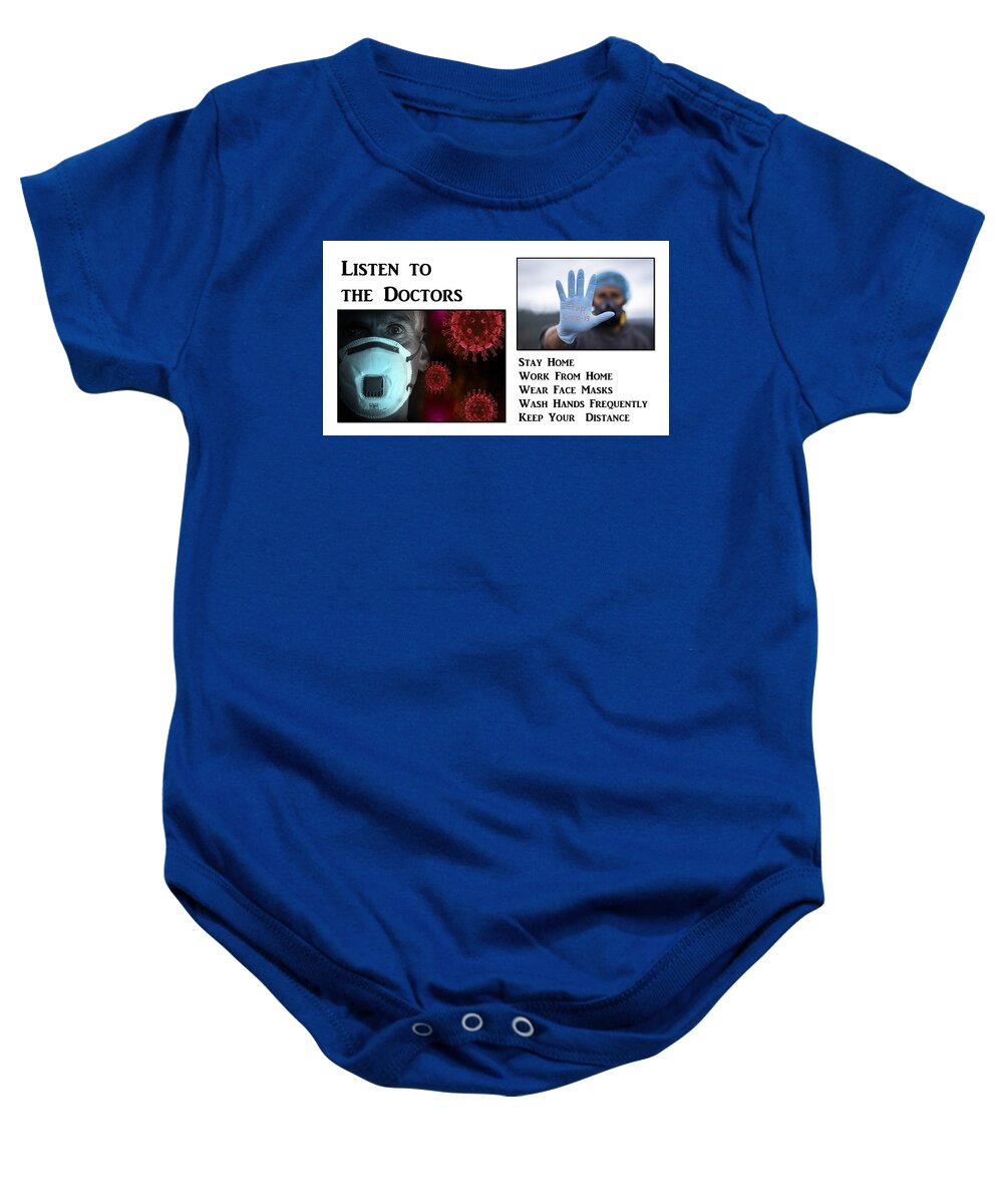 Doctors Baby Onesie featuring the mixed media Listen to the Doctors by Nancy Ayanna Wyatt