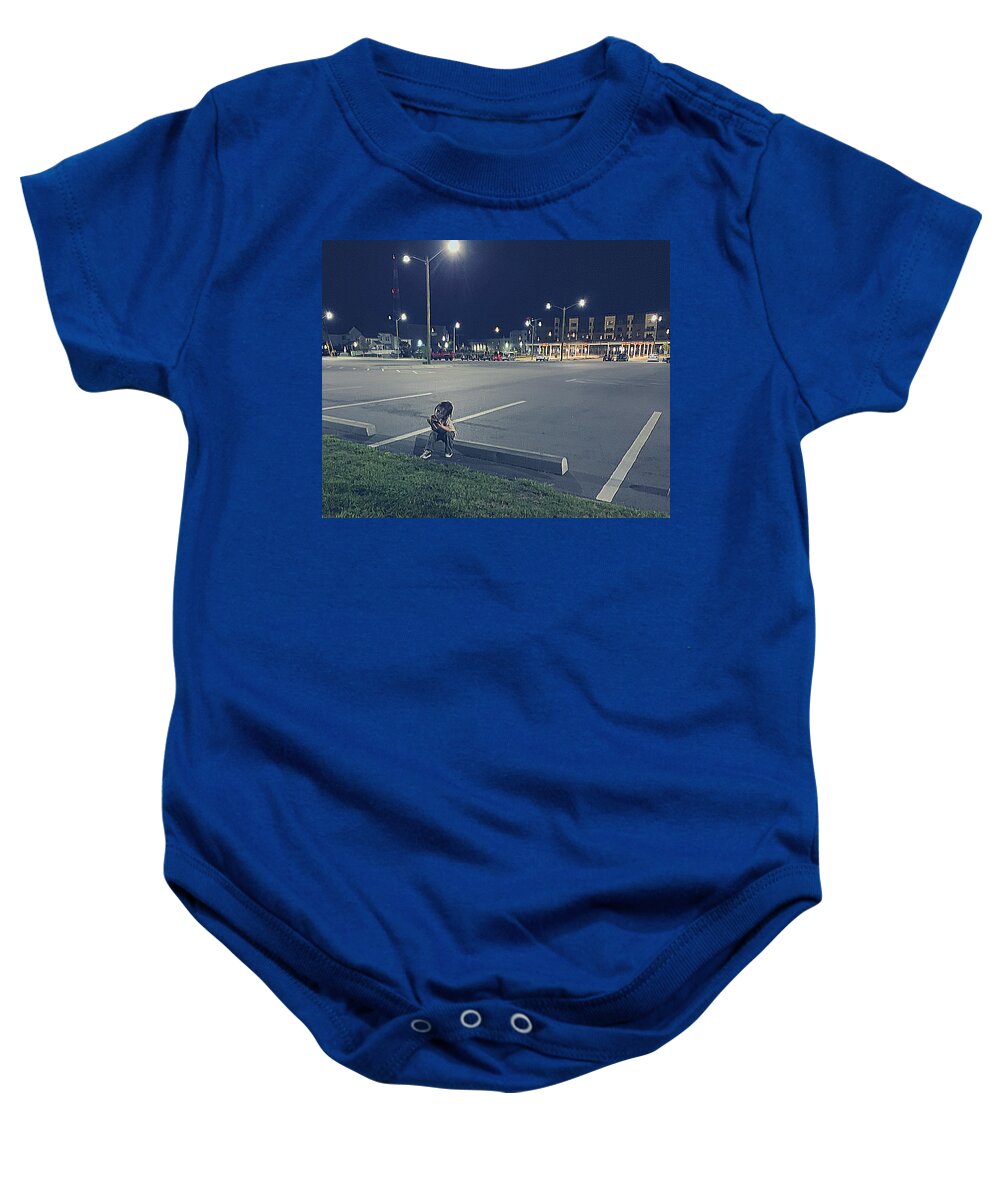 Child Baby Onesie featuring the photograph Lost in His Own Innocence by Lee Darnell