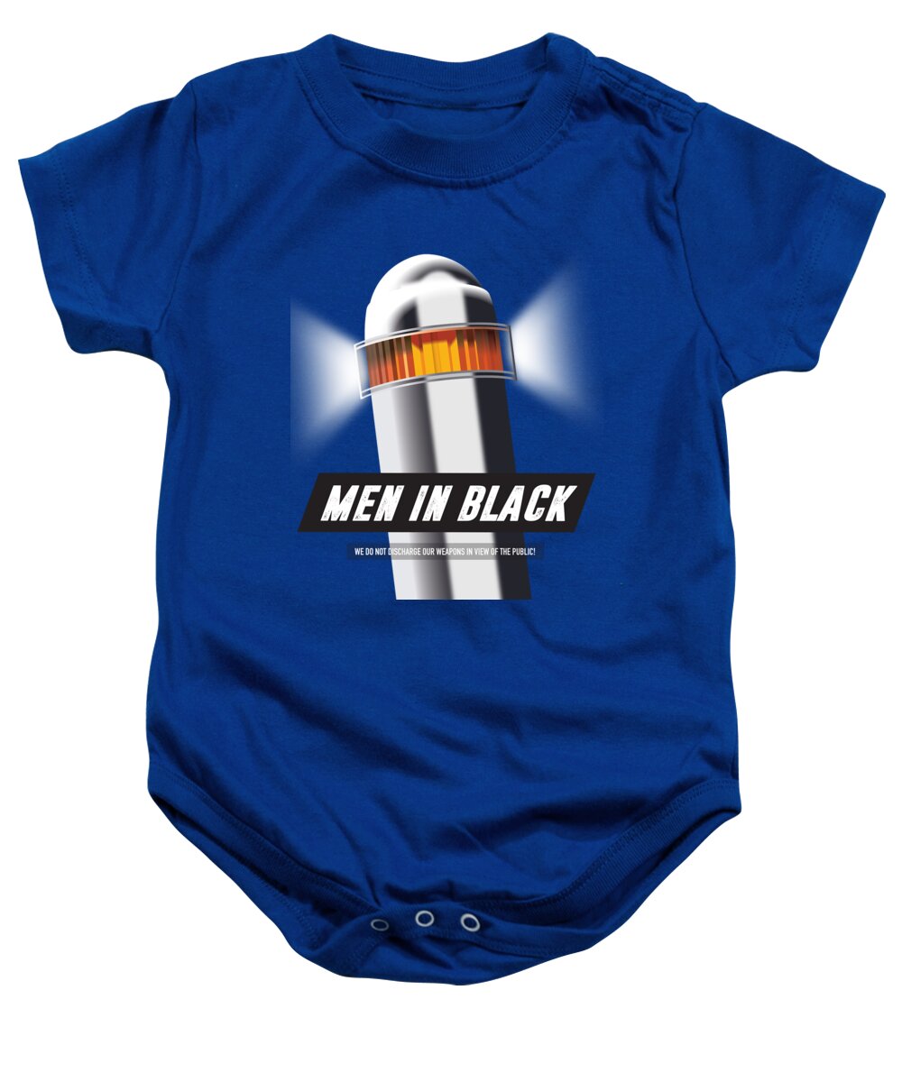 Movie Poster Baby Onesie featuring the digital art Men in Black - Alternative Movie Poster by Movie Poster Boy