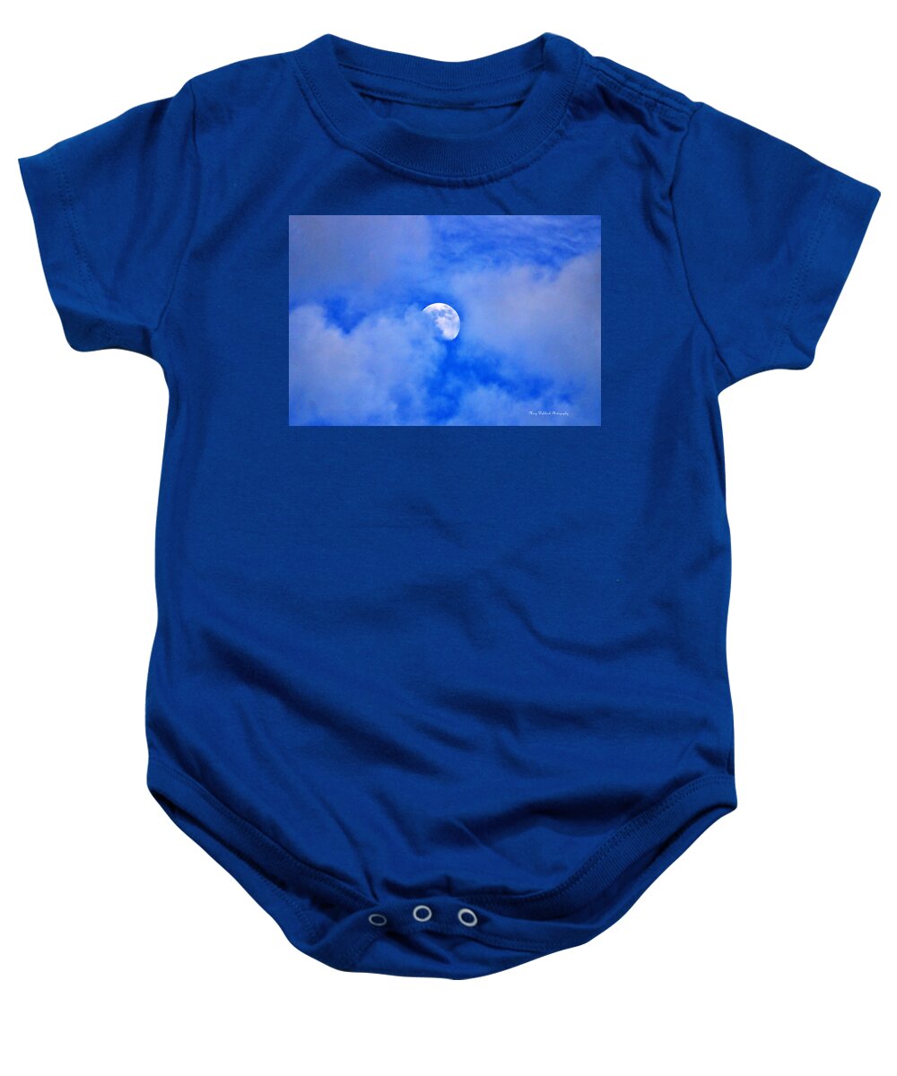 Moon Baby Onesie featuring the photograph Mysterious Moon by Mary Walchuck