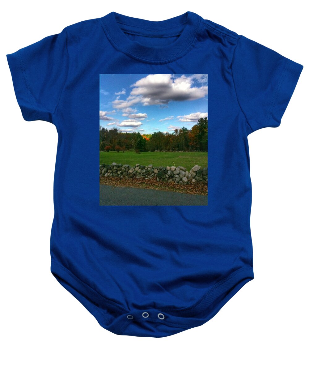 Landscape Baby Onesie featuring the photograph New England Autumn by Michael Dean Shelton