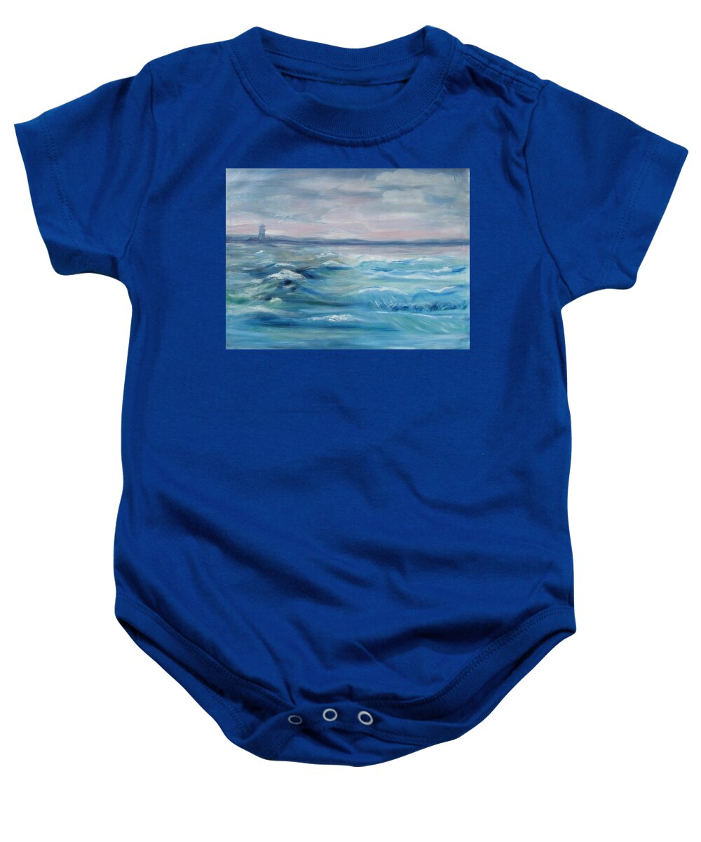 Ocean Baby Onesie featuring the painting Ocean of Color by Diane Pape