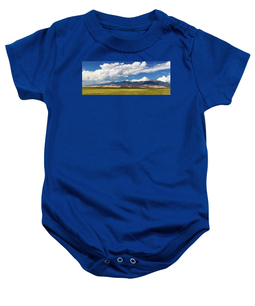 Colorado Baby Onesie featuring the photograph Panorama of Great Sand Dunes NP by Steven Heap