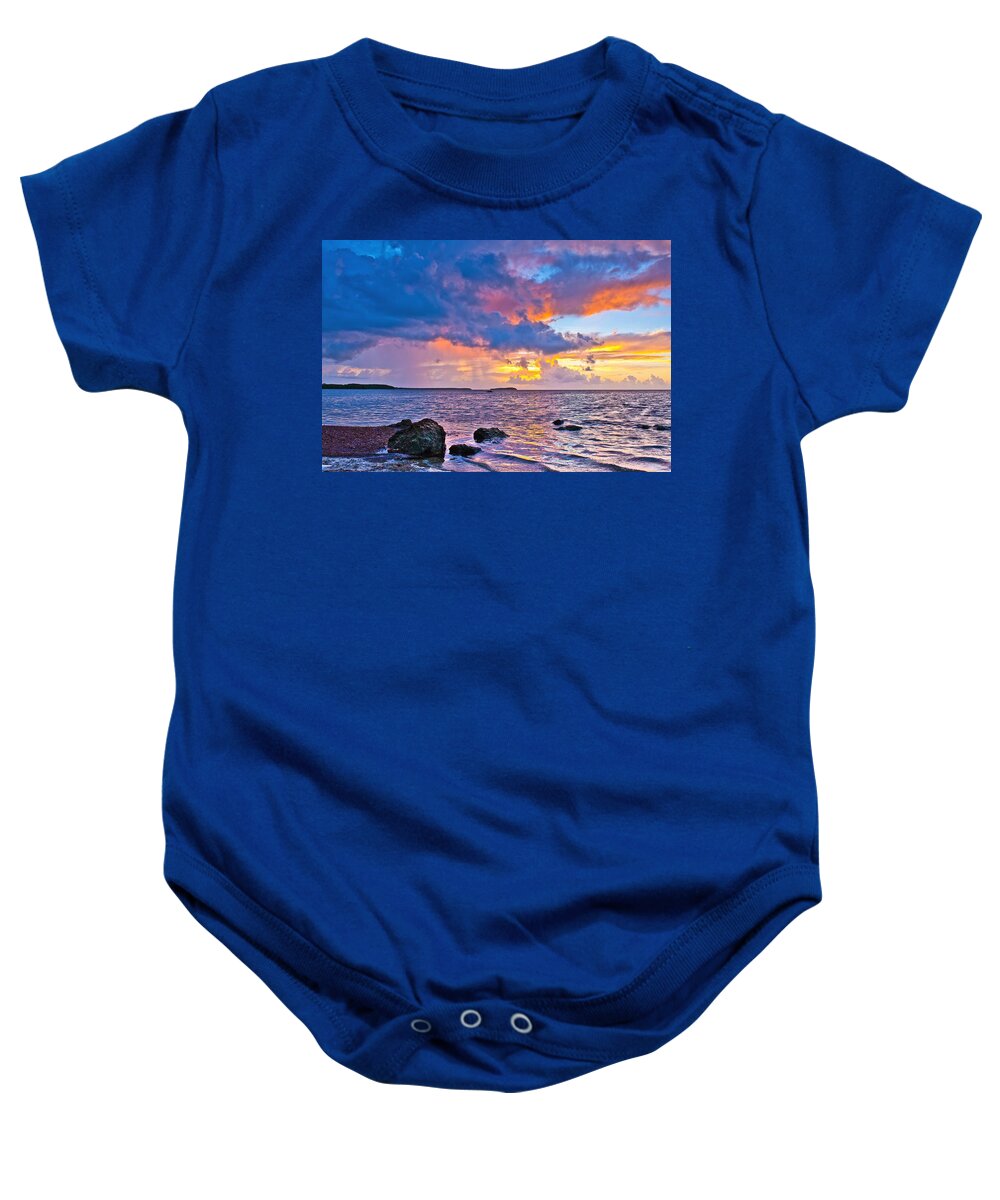 Sunsets Baby Onesie featuring the photograph Passing showers by Edgar Estrada