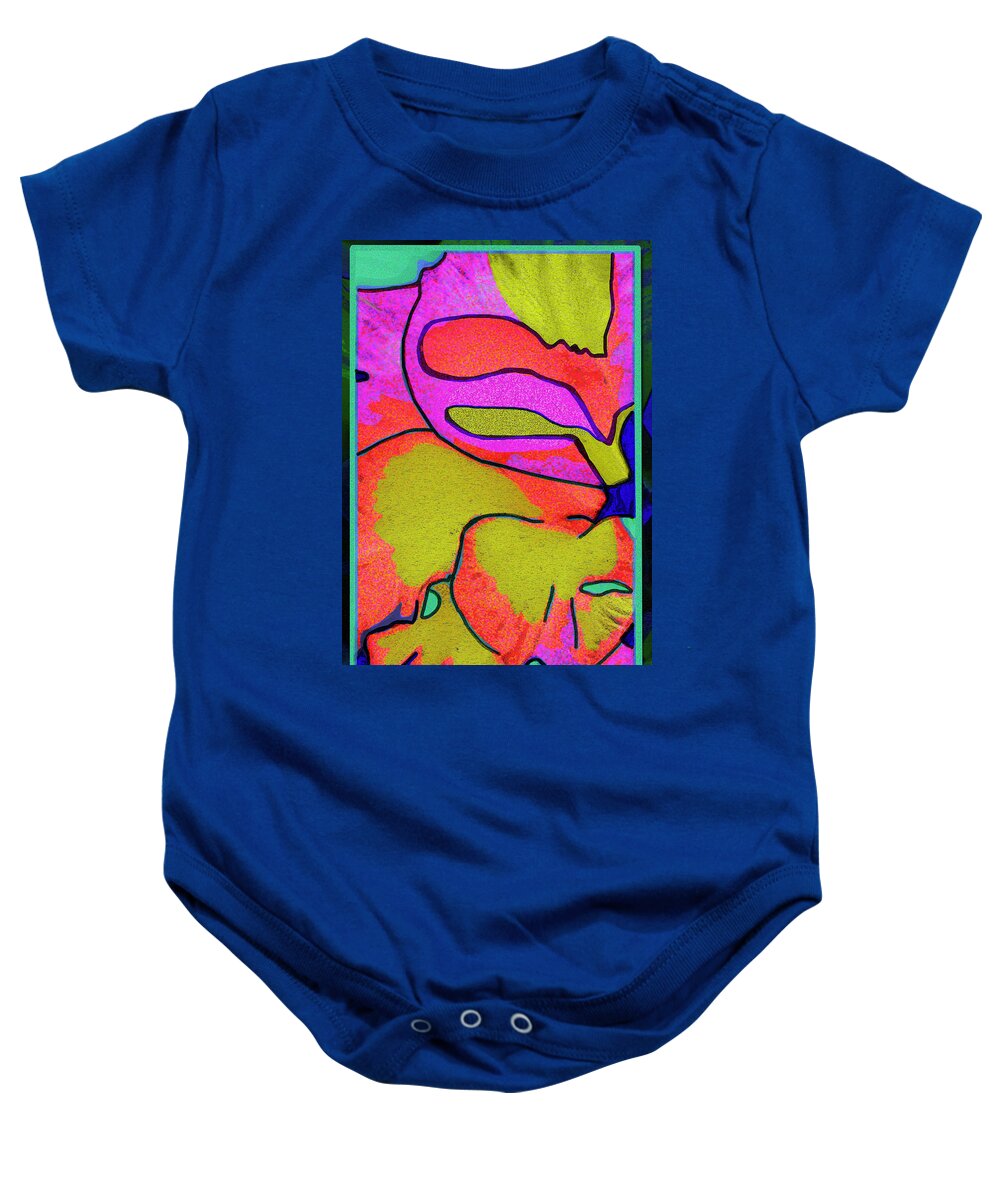Abstract Baby Onesie featuring the digital art Pink Abstract 2 by Rod Whyte