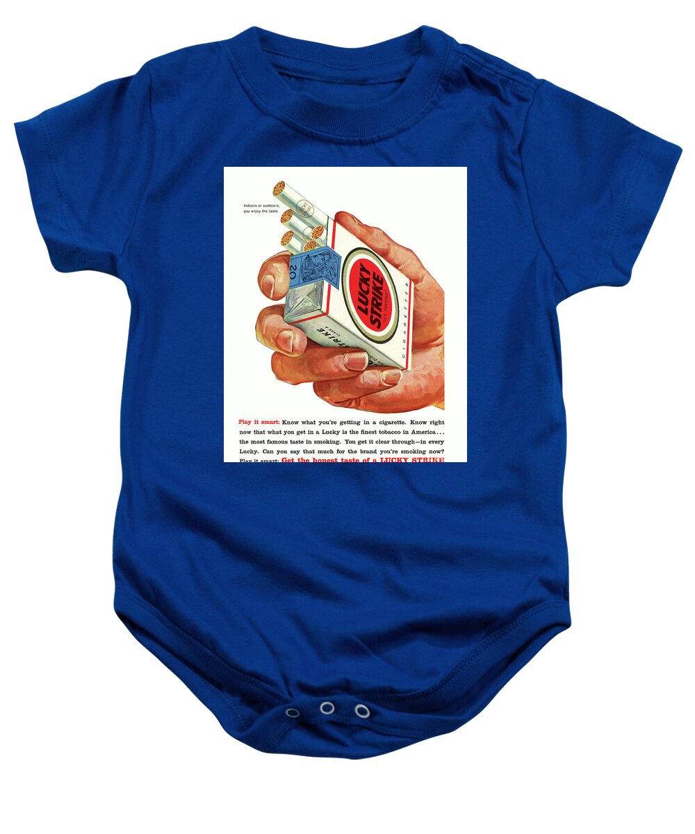 Lucky Strike Baby Onesie featuring the photograph Play It Smart by Ron Long