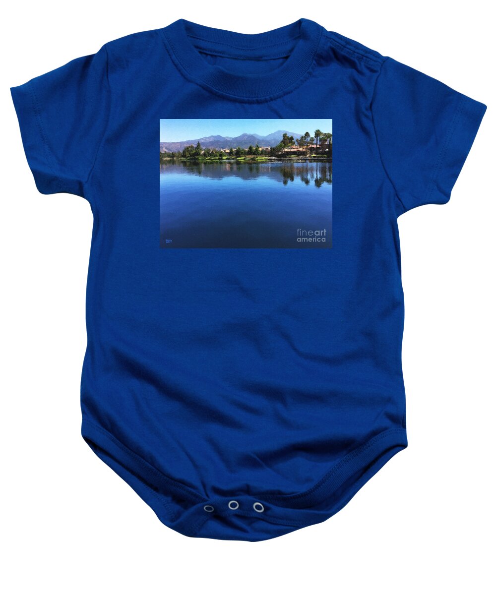 Orange County Baby Onesie featuring the photograph Rancho Santa Margarita Lake by Brian Watt