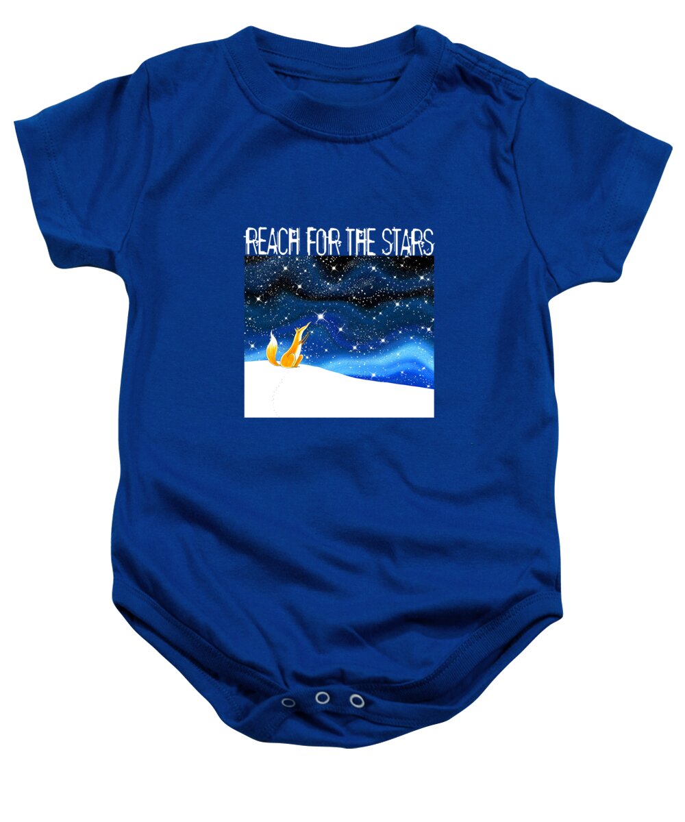 Fox Baby Onesie featuring the mixed media Reach by Andrew Hitchen