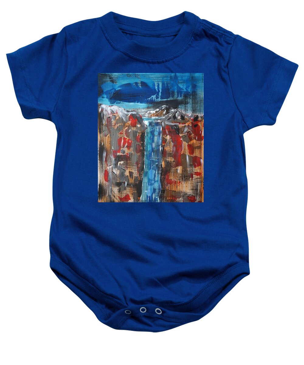 Red Rock Baby Onesie featuring the painting Red Rock Canyon by Brent Knippel