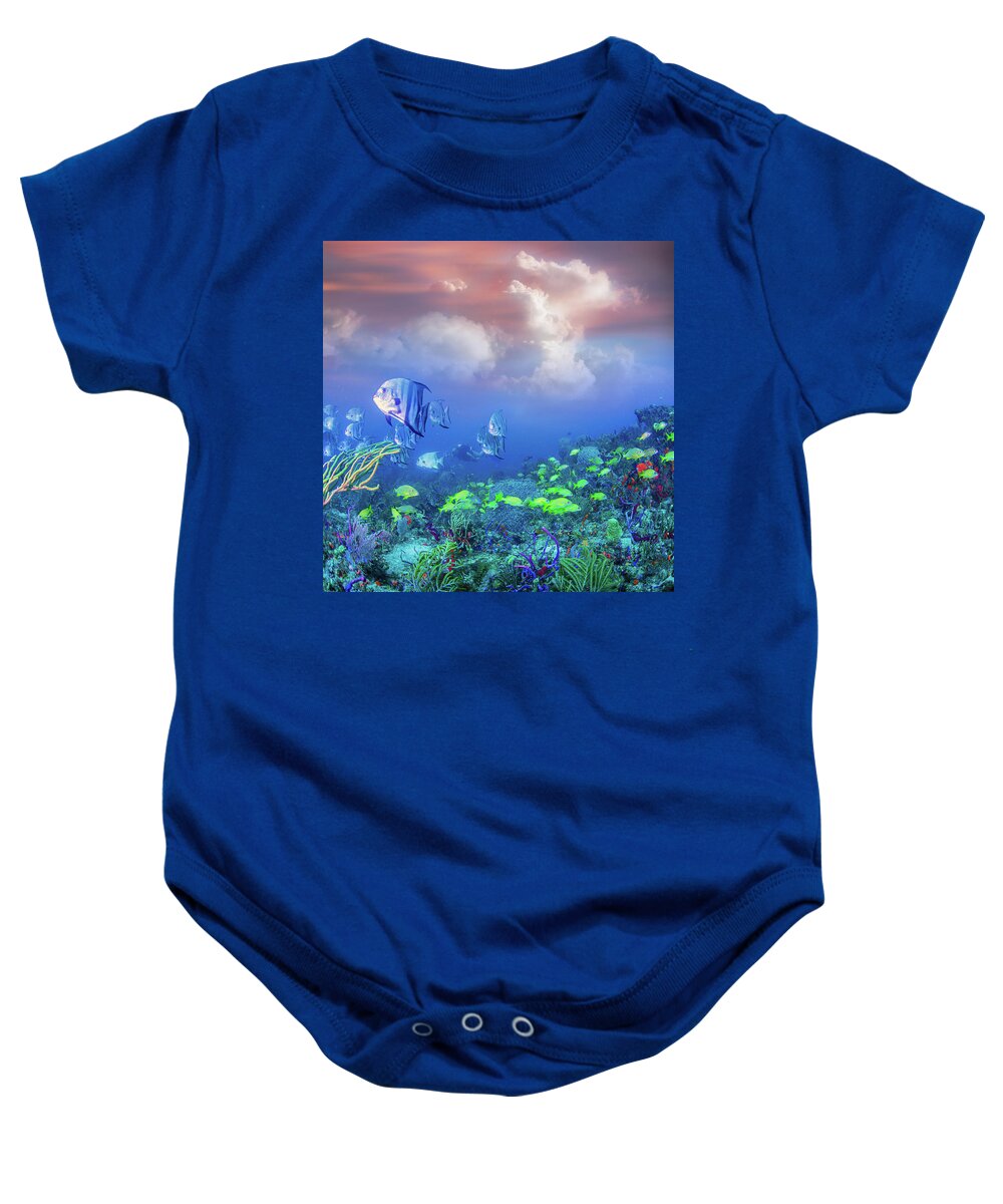 Undersea Baby Onesie featuring the photograph Reef Under the Sea and Sky by Debra and Dave Vanderlaan