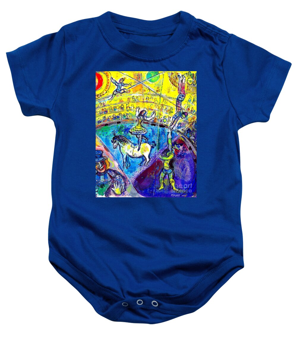 Wingsdomain Baby Onesie featuring the painting Remastered Art The Circus Horse Marc Chagall 20220115 v2 by Marc Chagall