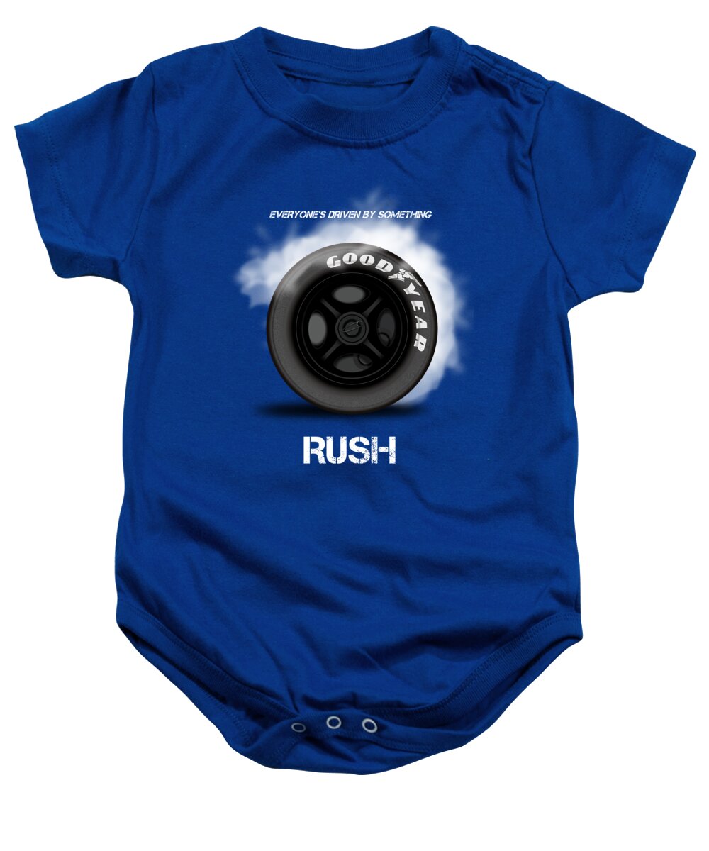 Rush Baby Onesie featuring the digital art Rush - Alternative Movie Poster by Movie Poster Boy