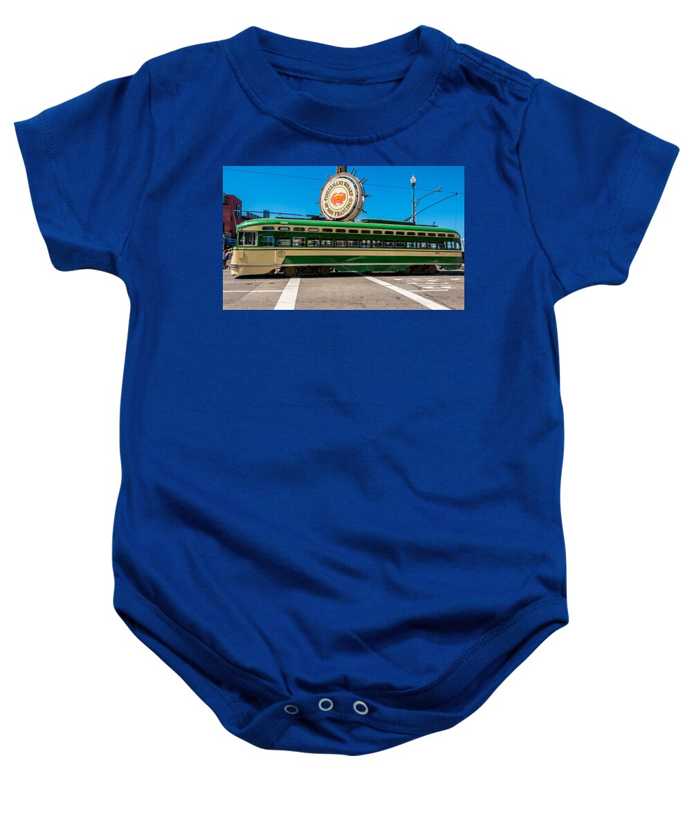 1051 Baby Onesie featuring the photograph San Francisco Streetcar 1051 by Anthony Sacco