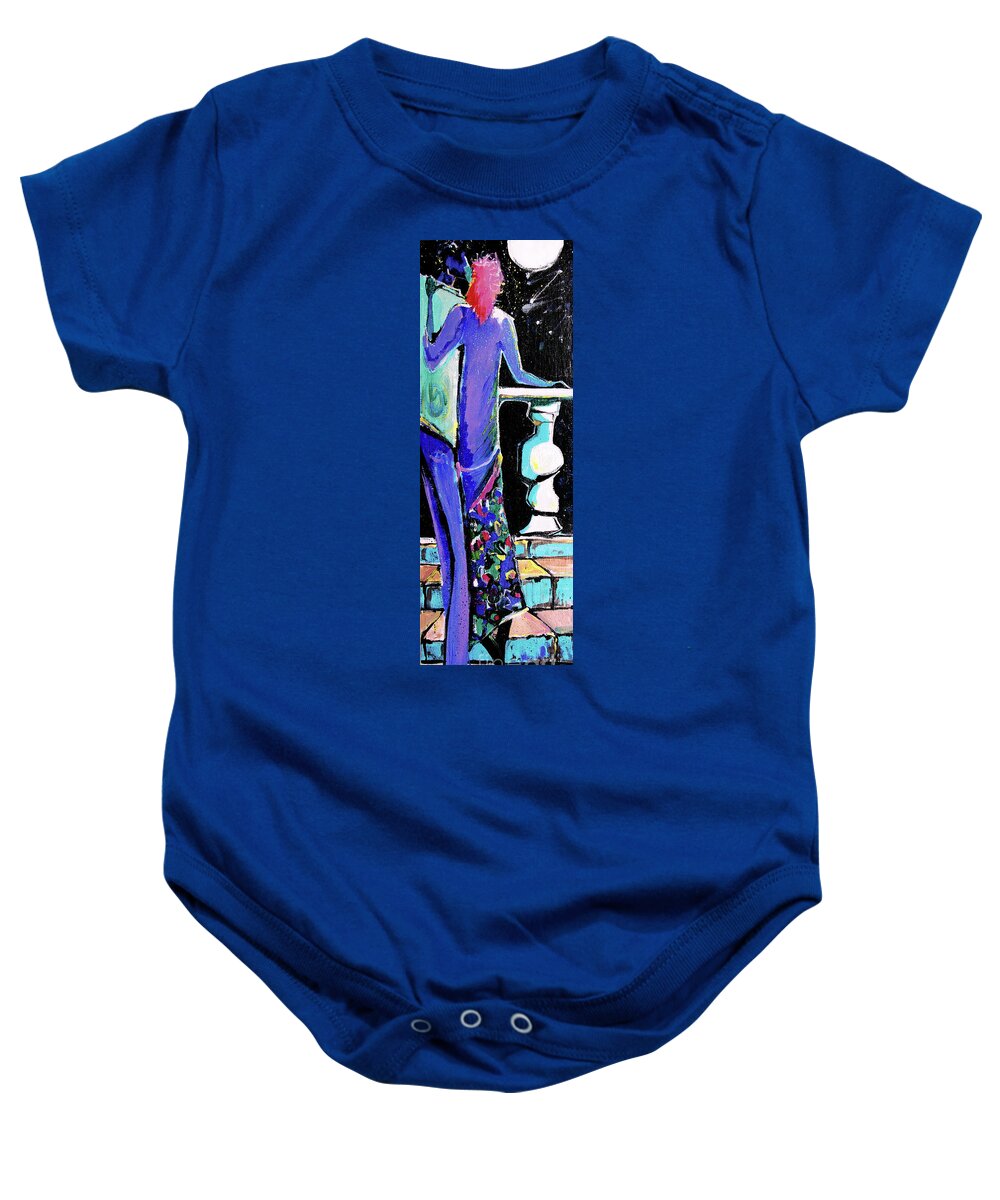 Soulmates Baby Onesie featuring the painting Soulmates by Cherie Salerno