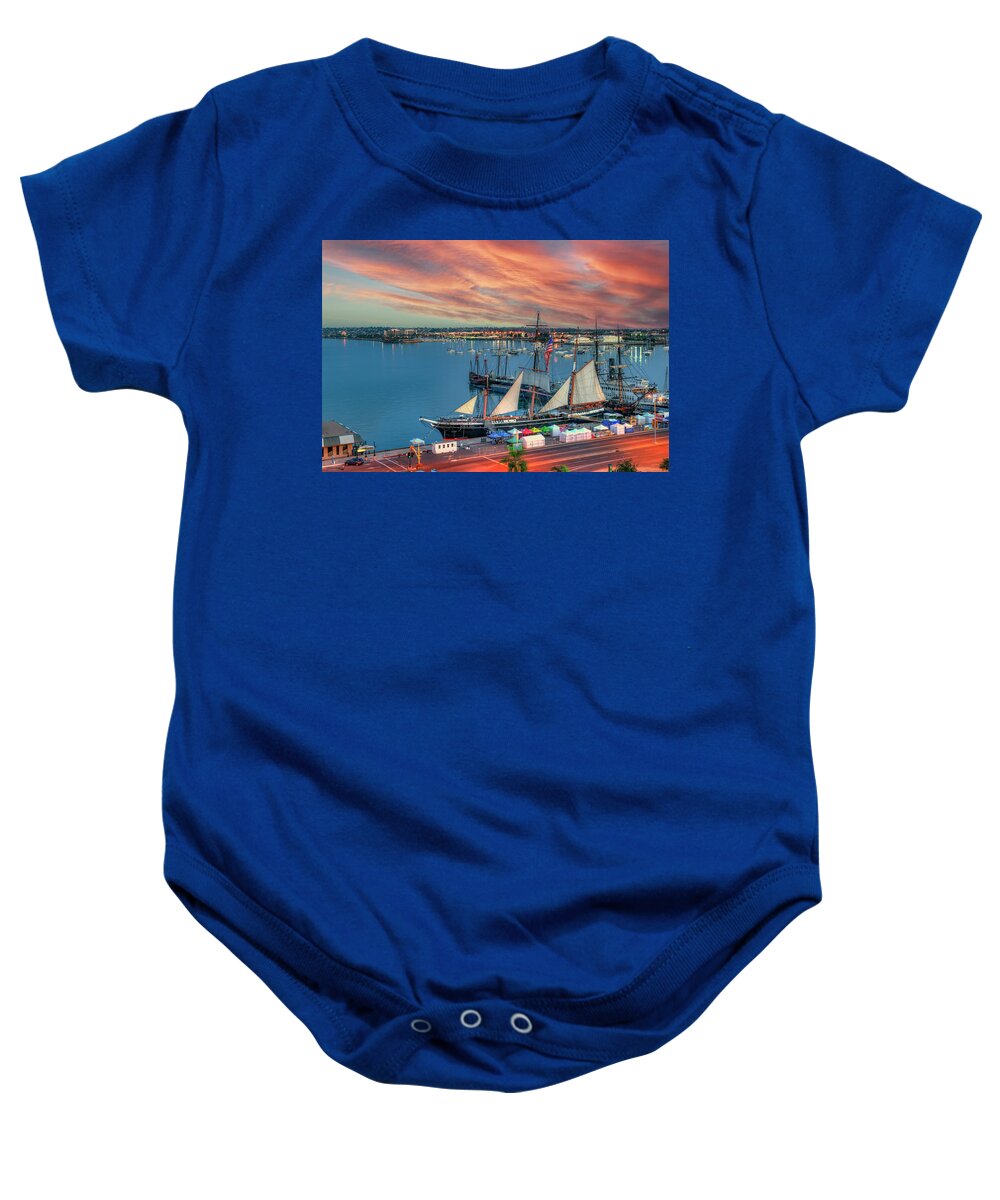 Star Of India Baby Onesie featuring the photograph Star of India Tall Ship by David Zanzinger