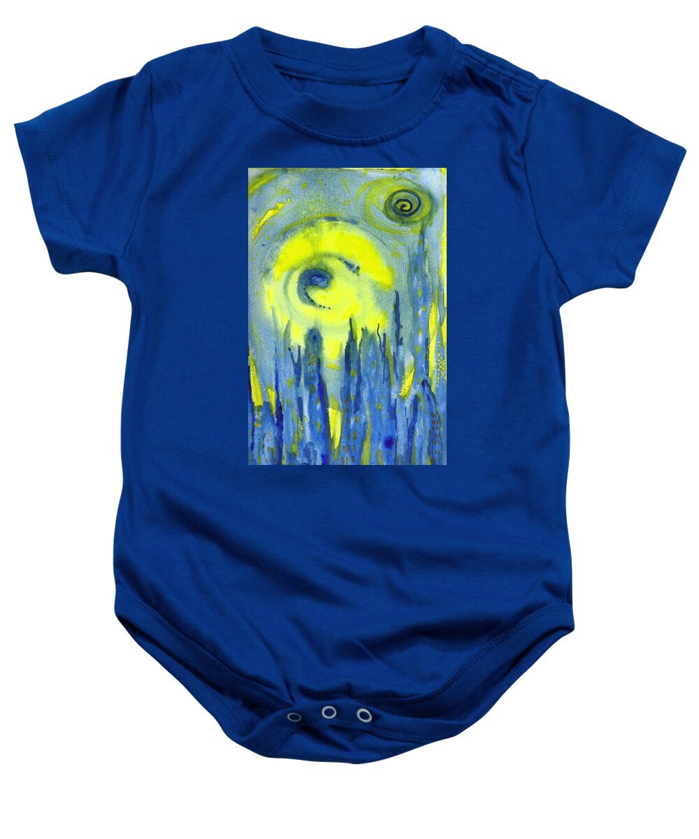 Watercolor Baby Onesie featuring the painting Starry Starry Skyline 1 by Jason Nicholas