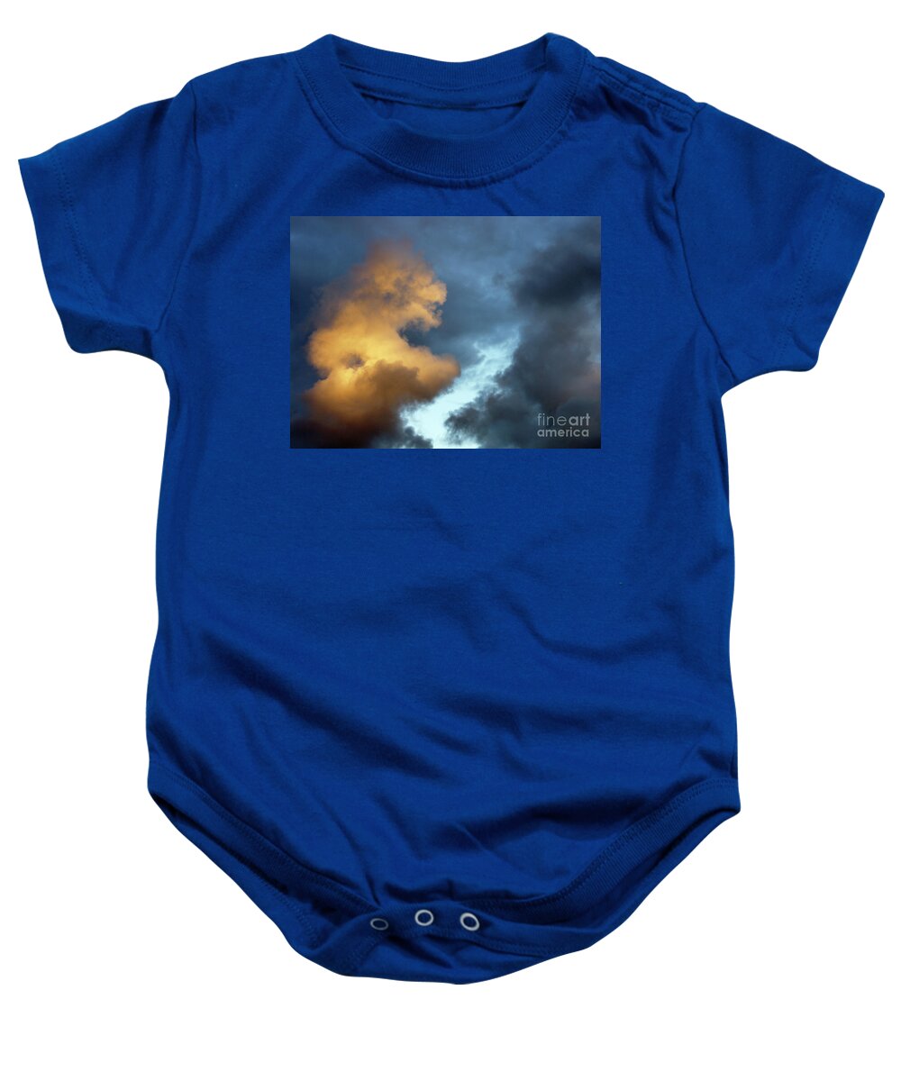 Storm Baby Onesie featuring the photograph Storm dog shaped clouds by Robert Douglas