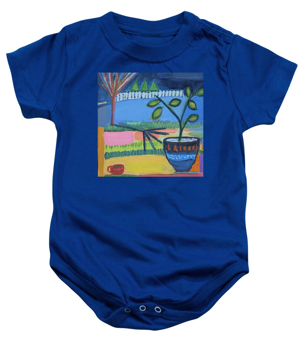 Studio Baby Onesie featuring the mixed media Studio View by Julia Malakoff