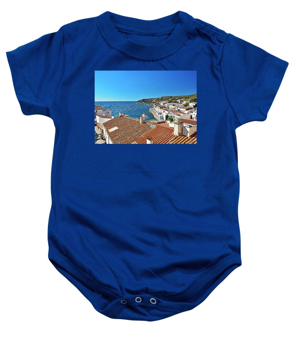 Sunday Baby Onesie featuring the photograph Sunday morning in Cadaques by Monika Salvan