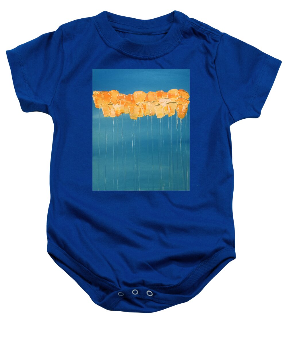 Sun Baby Onesie featuring the mixed media Sunny Disposition by Linda Bailey