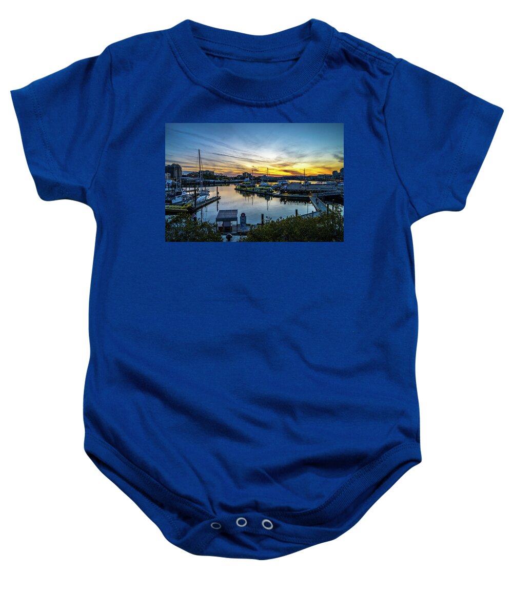 Sunset Baby Onesie featuring the photograph Sunset in Victoria by Bill Cubitt