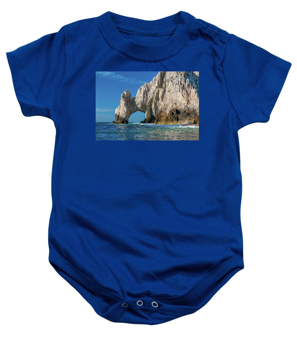 Los Cabos Baby Onesie featuring the photograph The Arch Cabo San Lucas by Sebastian Musial