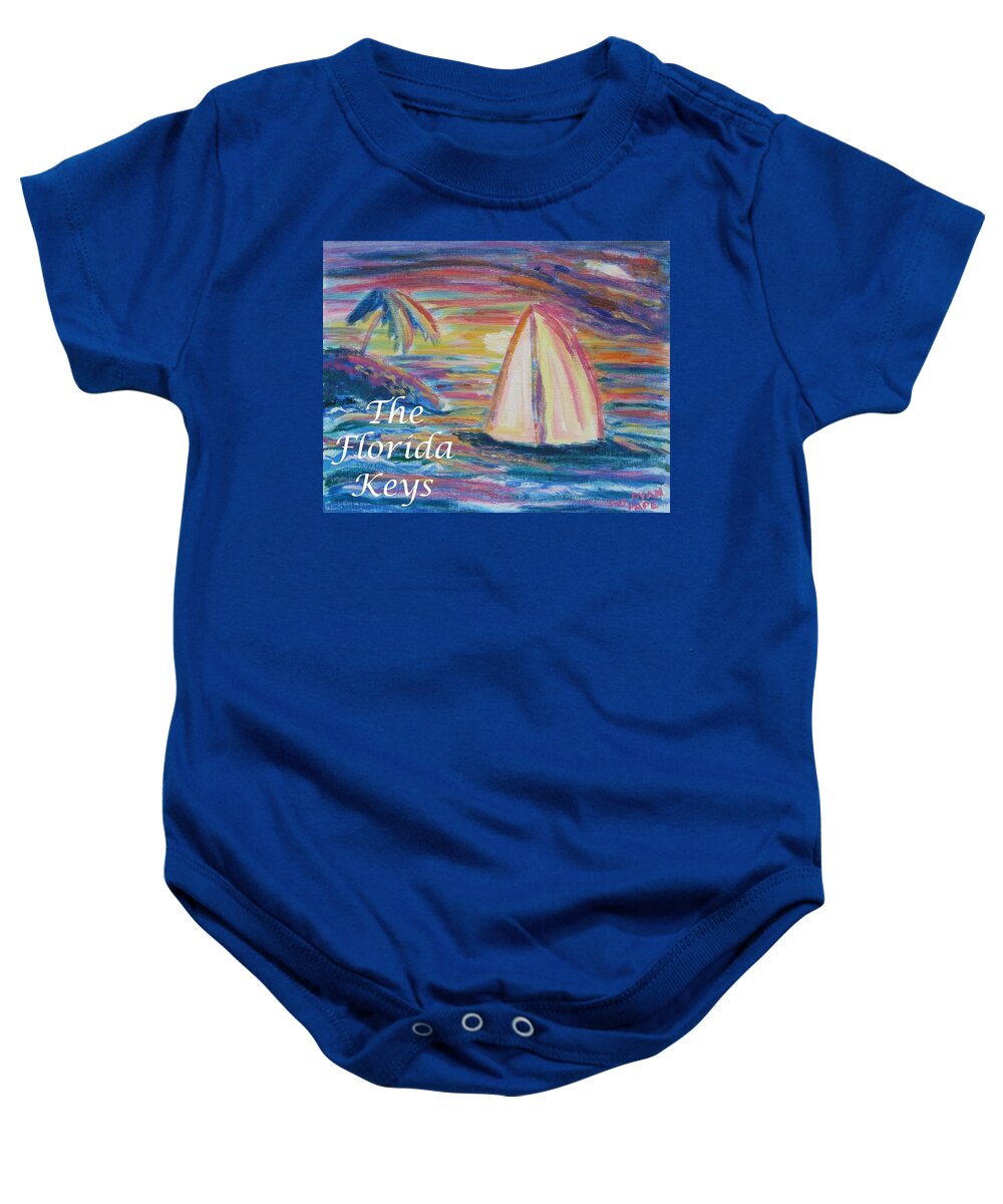 The Florida Keys Baby Onesie featuring the painting The Florida Keys by Diane Pape