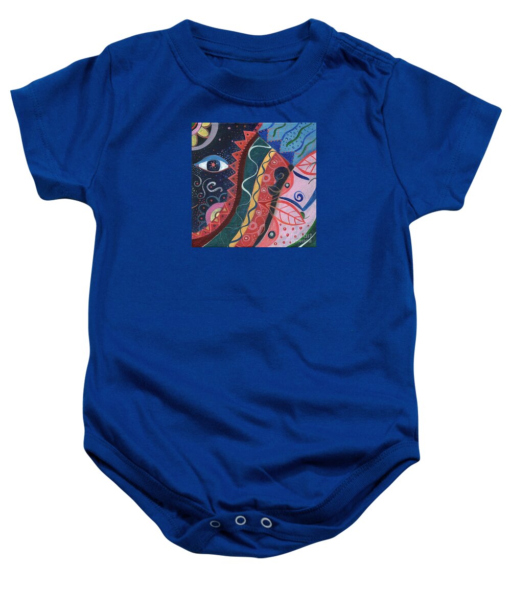 The Joy Of Design Lvi Part 2 By Helena Tiainen Baby Onesie featuring the painting The Joy of Design L V I Part 2 by Helena Tiainen