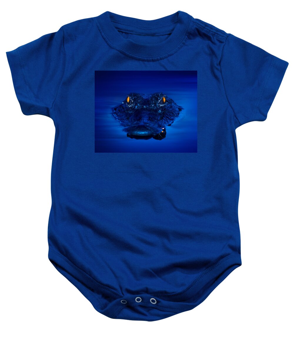 Alligator Baby Onesie featuring the photograph The Littlest Predator by Mark Andrew Thomas
