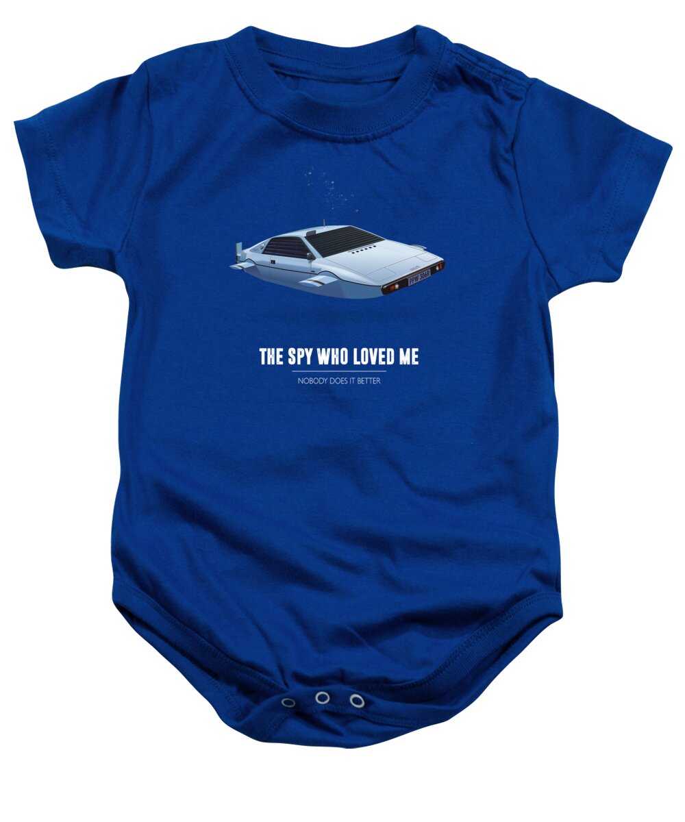 The Spy Who Loved Me Baby Onesie featuring the digital art The Spy Who Loved Me - Alternative Movie Poster by Movie Poster Boy