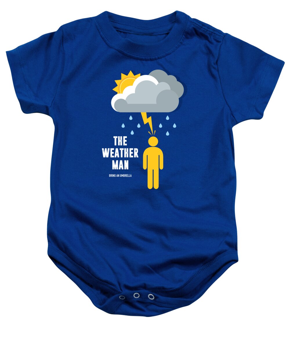 The Weather Man Baby Onesie featuring the digital art The Weather Man - Alternative Movie Poster by Movie Poster Boy