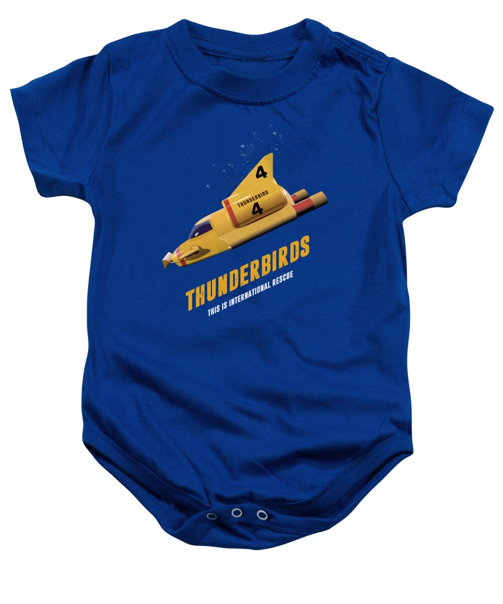 Thunderbirds Baby Onesie featuring the digital art Thunderbirds TV series poster by Movie Poster Boy