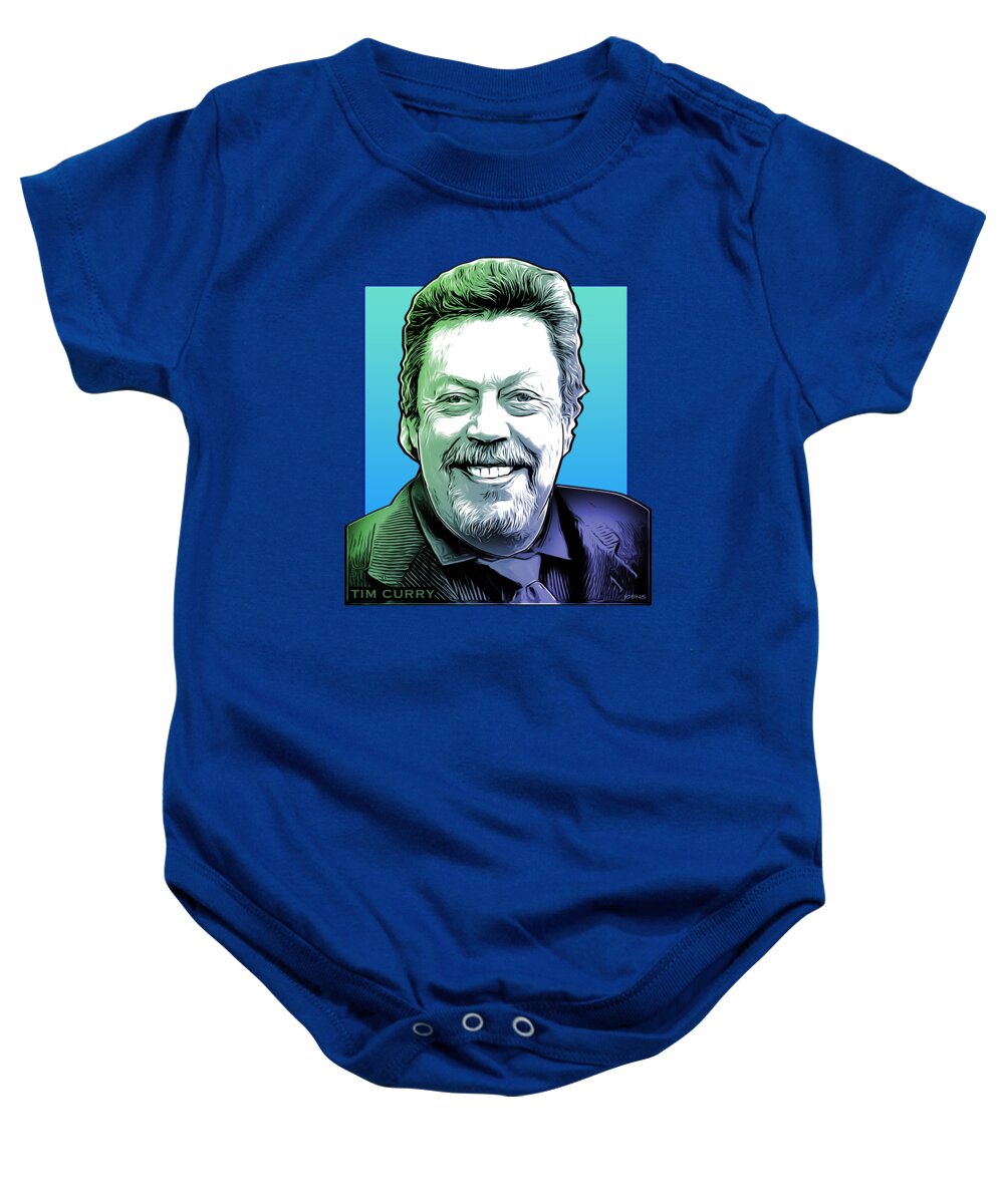 Tim Curry Baby Onesie featuring the drawing Tim Curry by Greg Joens