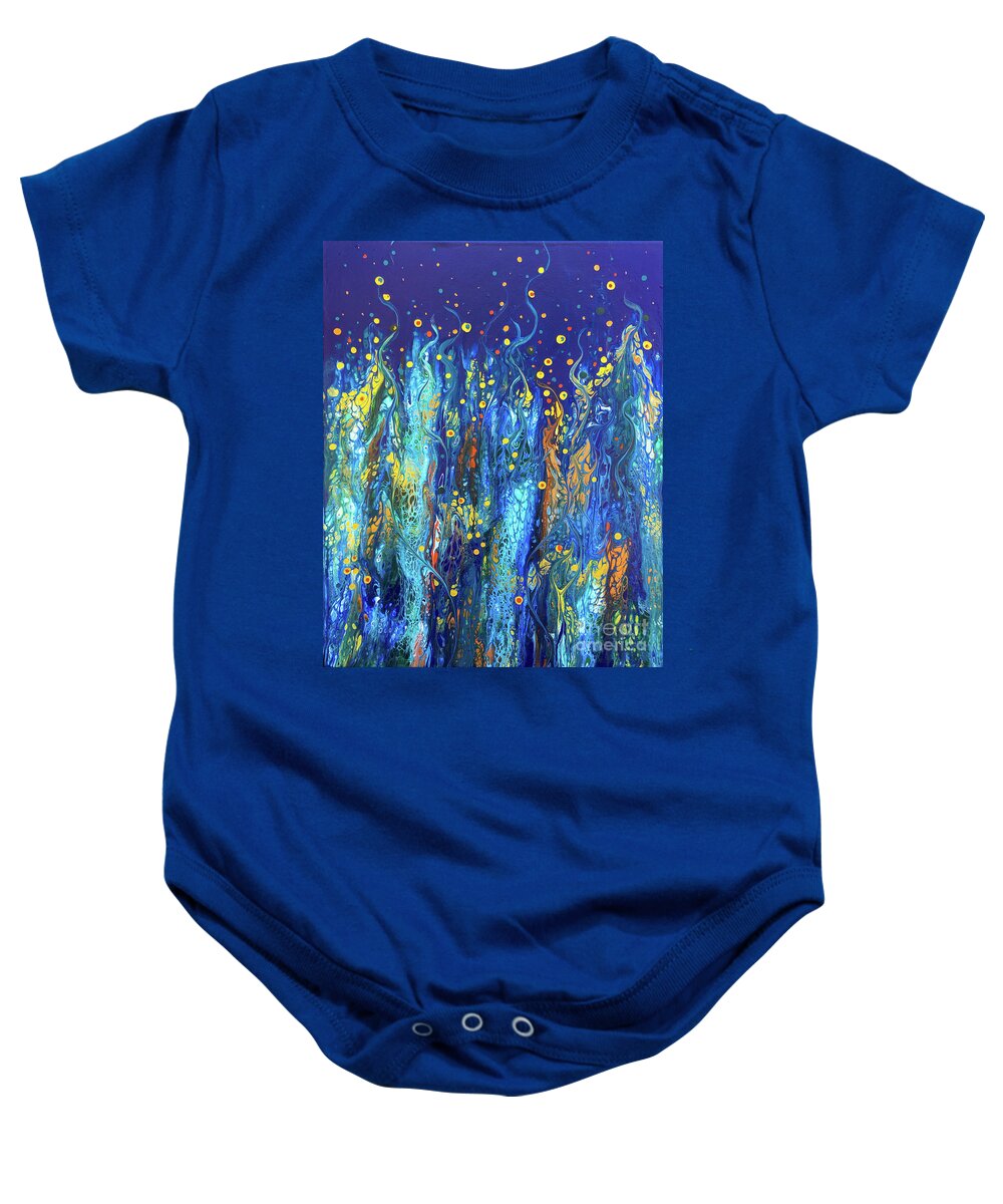Undersea Baby Onesie featuring the painting Undersea Circus by Lucy Arnold