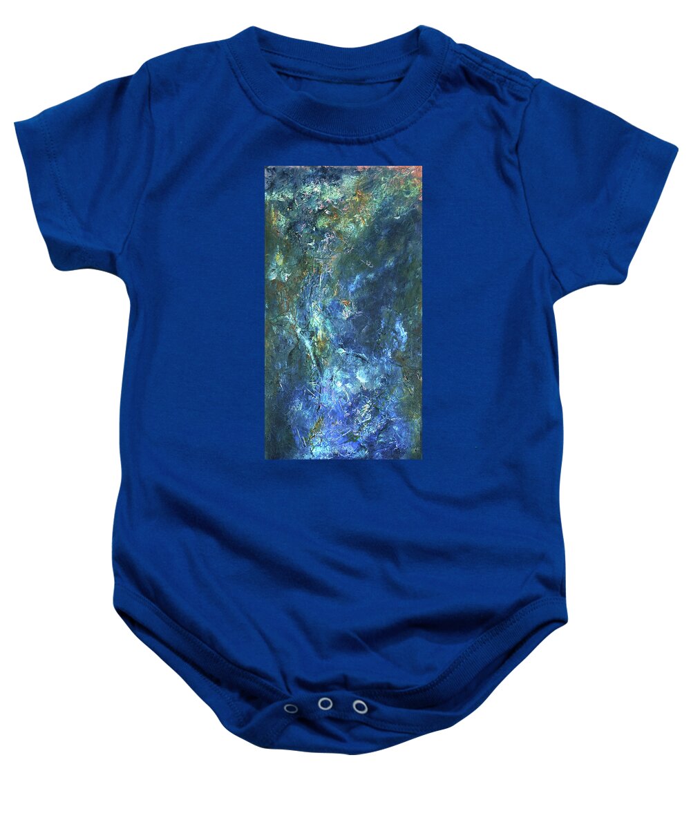 Abstract Baby Onesie featuring the painting The Key to Understanding by Dick Richards
