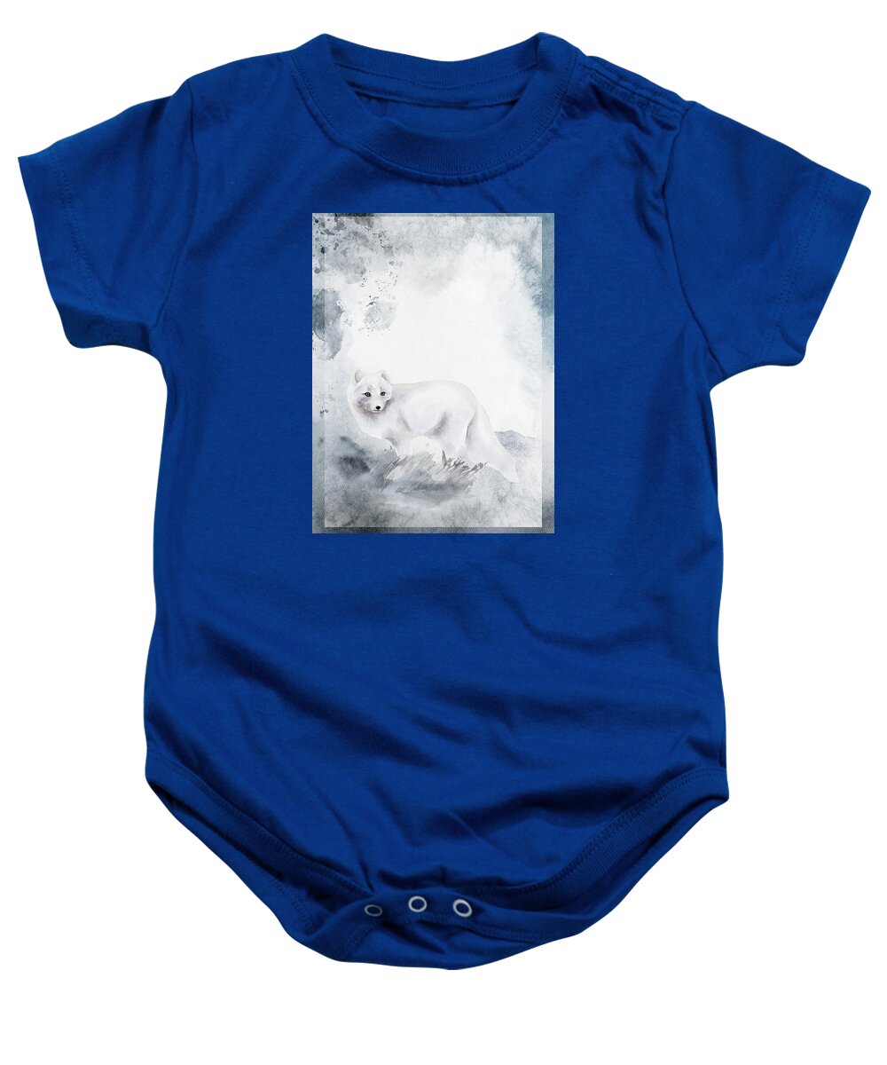 Arctic Baby Onesie featuring the painting Walk With Me To The Arctic Mountains by Johanna Hurmerinta