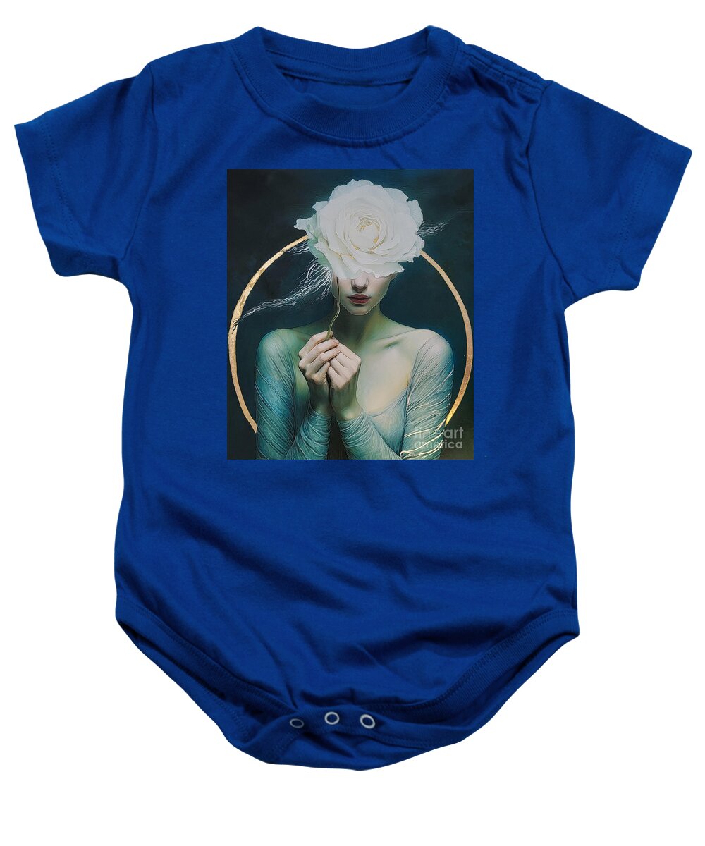 Painting Baby Onesie featuring the digital art White Blossom 7 by Georgina Hannay