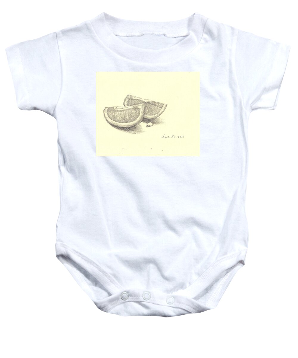 Baby Onesie featuring the drawing 0021 by Hae Kim