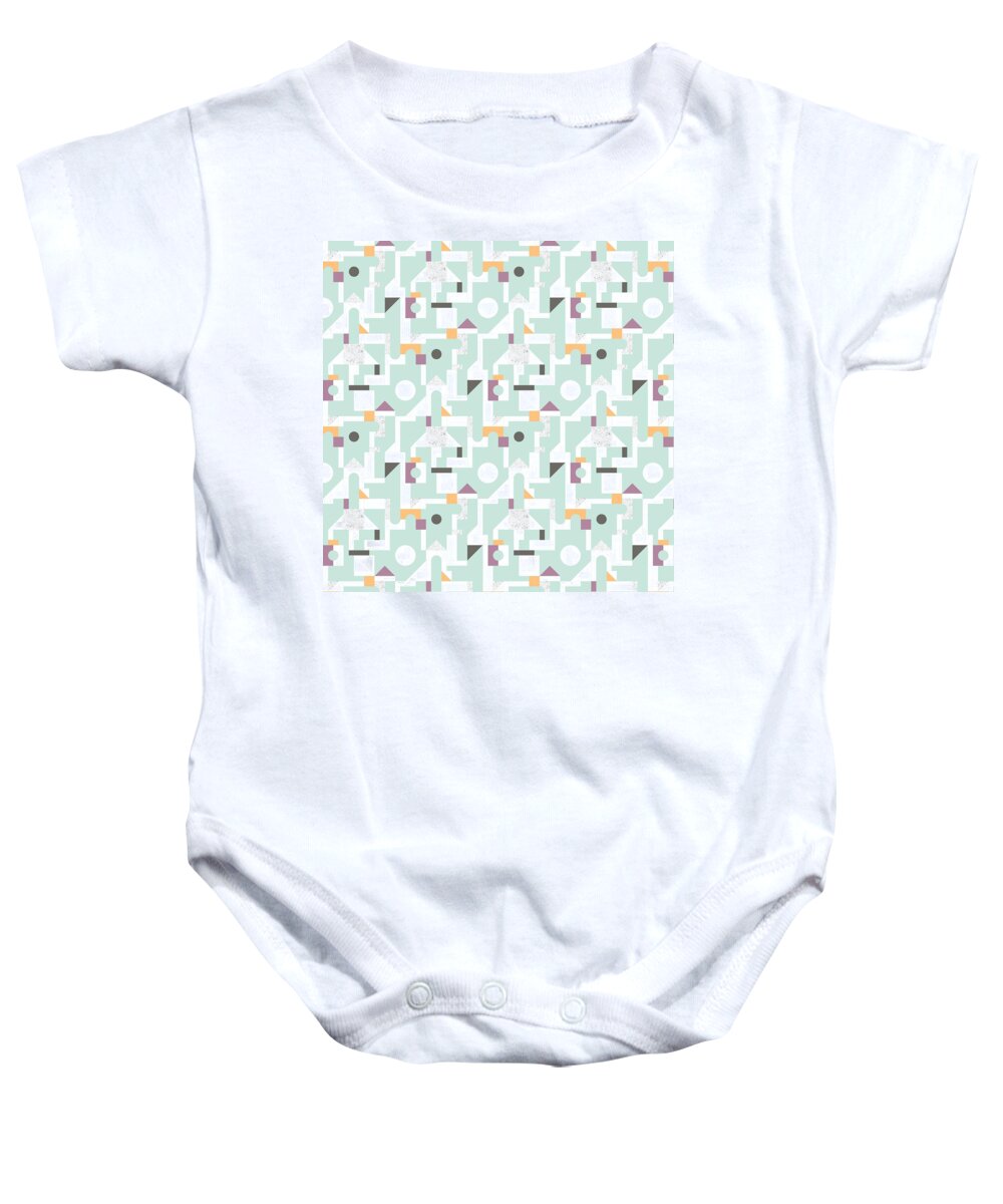 Pattern Baby Onesie featuring the painting Building Blocks by Laurence Lavallee