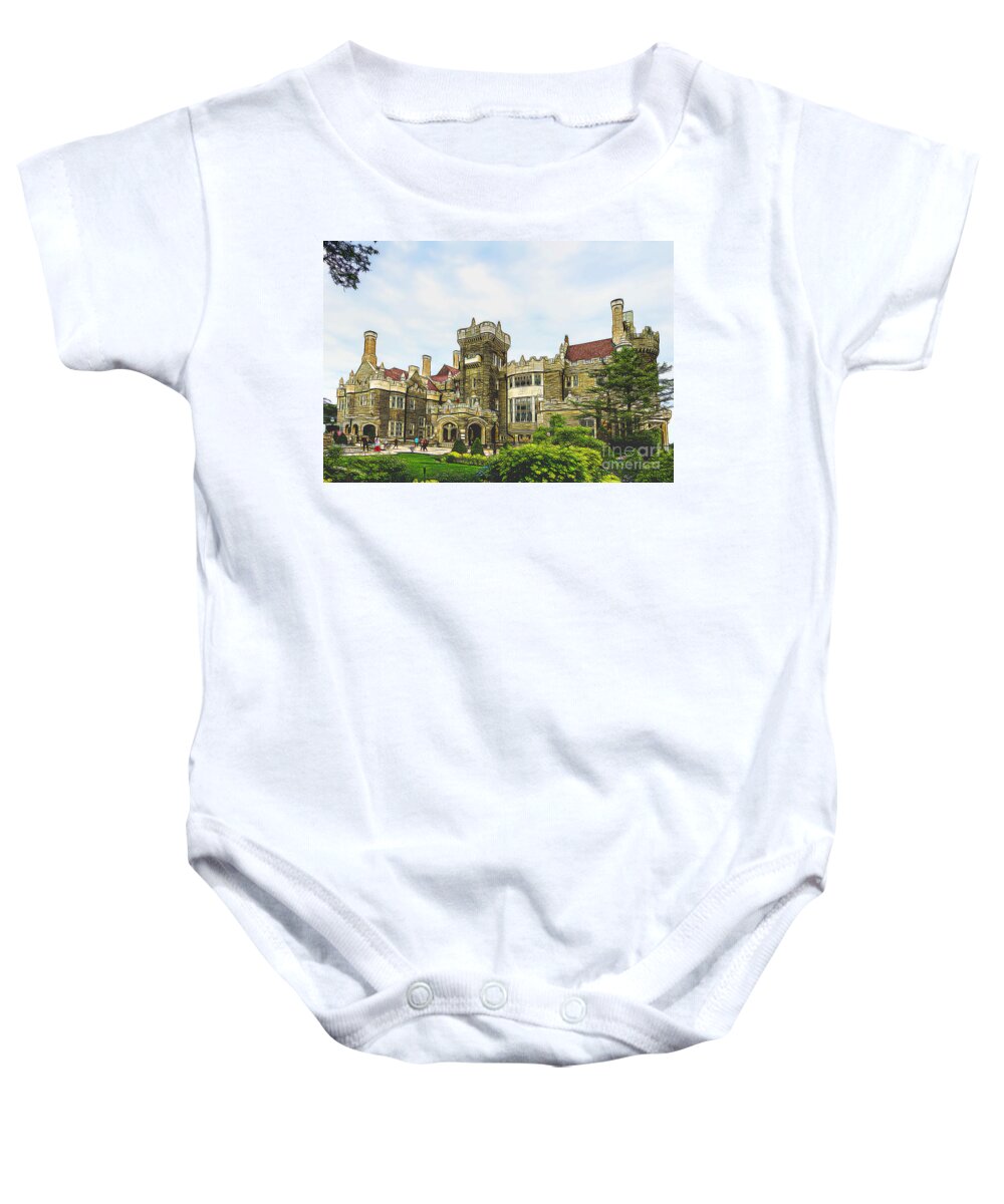 Casa Loma Baby Onesie featuring the photograph Casa Loma in Toronto #1 by Les Palenik
