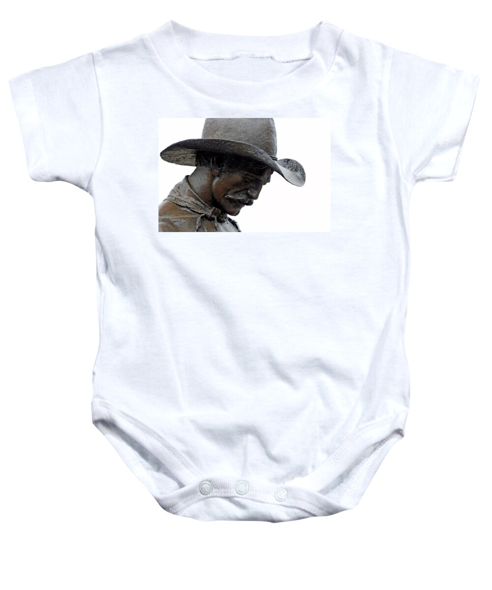 Art Baby Onesie featuring the photograph Cowboy Bronze, Joseph Oregon #1 by Theodore Clutter