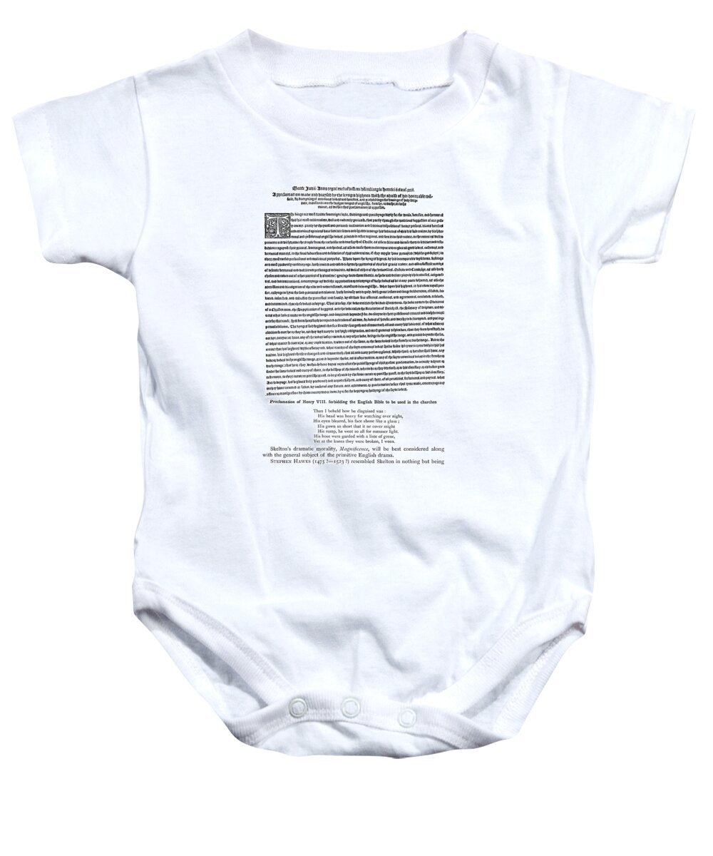 1530 Baby Onesie featuring the painting Henry Viii Proclamation #1 by Granger