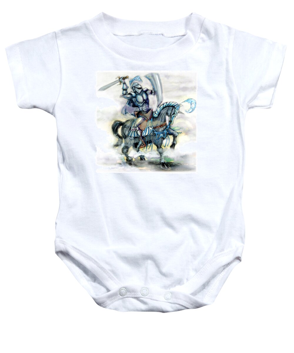Knight Baby Onesie featuring the digital art Knight by Kevin Middleton