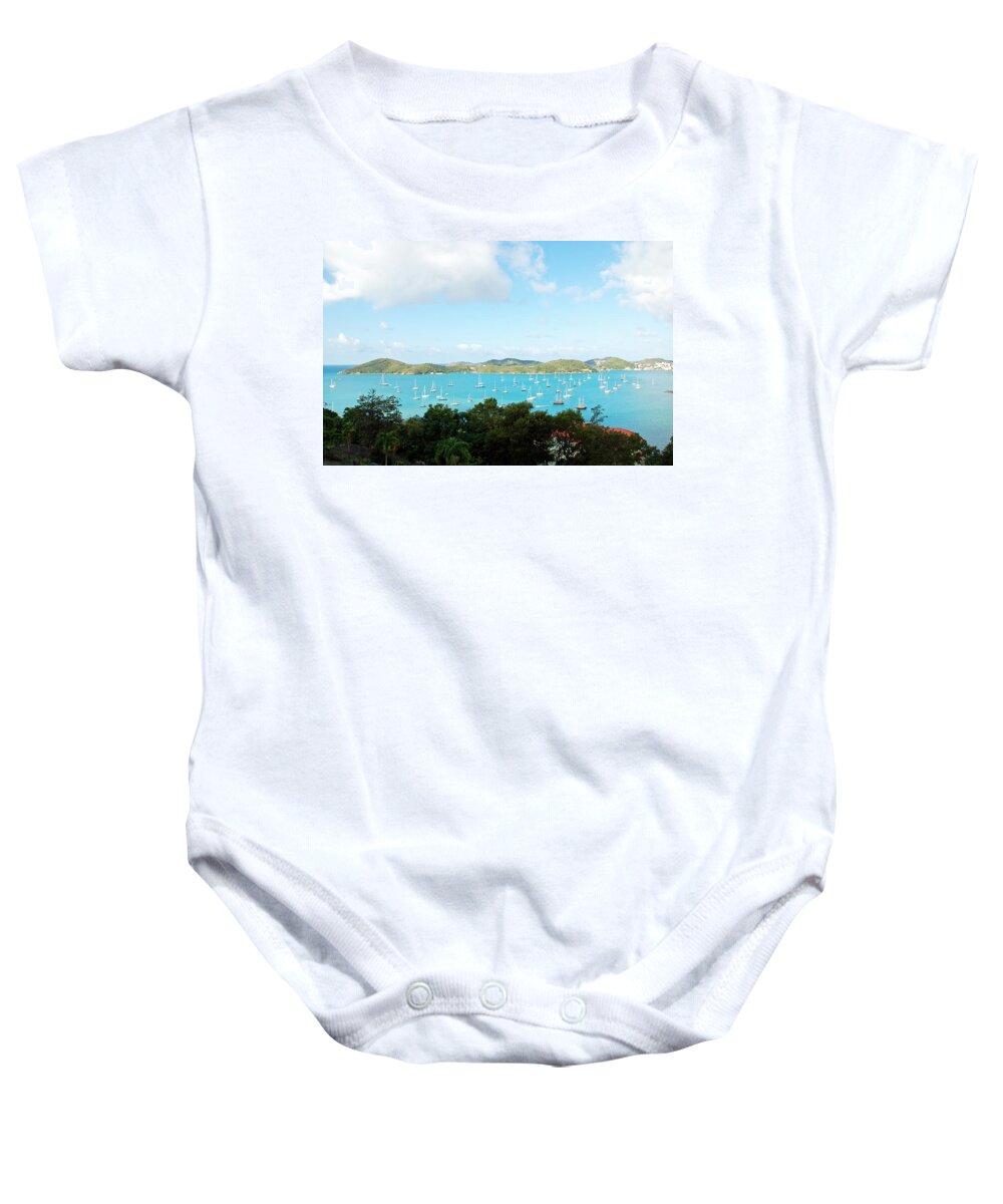St Thomas Baby Onesie featuring the photograph Sea of Sailboats #1 by Aimee L Maher ALM GALLERY