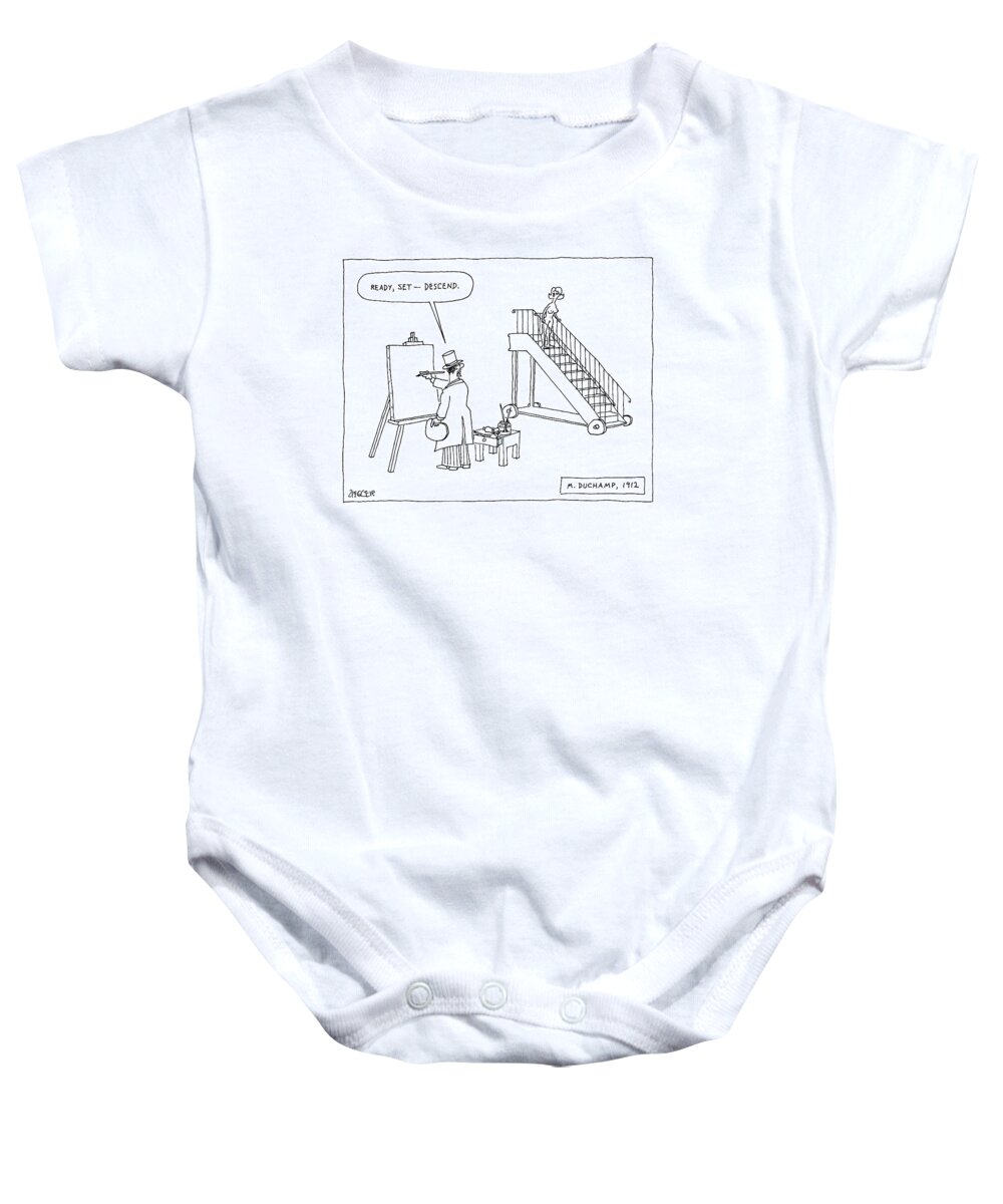 Art Painting Marcel Cubism Figure Woman Subject Inspiration Inspire Muse Paint Create

(duchamp Painting Nude Descending A Staircase Baby Onesie featuring the drawing M. Duchamp, 1912 by Jack Ziegler