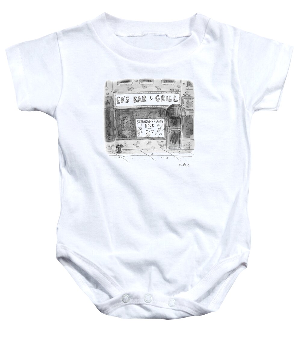 Shadenfreude Hour Baby Onesie featuring the drawing New Yorker November 14th, 2016 by Roz Chast